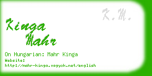 kinga mahr business card
